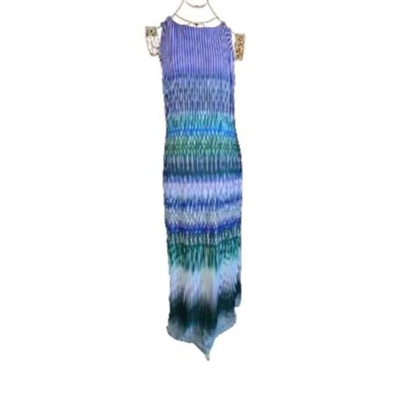 NWOT Sz 10 Julia Jordan Purple Green Neon Colorful Sleeveless Maxi Dress $118 - Picture 1 of 7